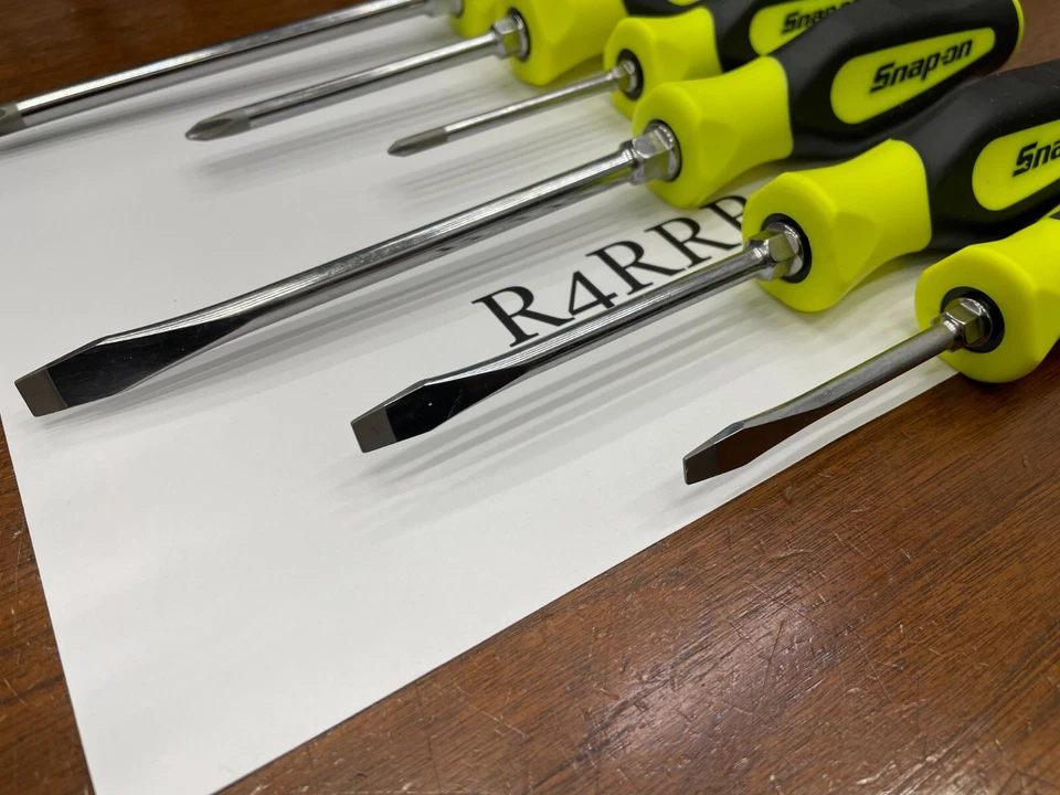 Snap-on Tools USA NEW 6pc HIVIZ Soft Grip Combination Screwdriver Set SGDX60BHV - Image 2 of 4