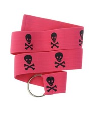 Unisex Canvas Stretch Elastic Belt w/Silver Metal Round Buckle
