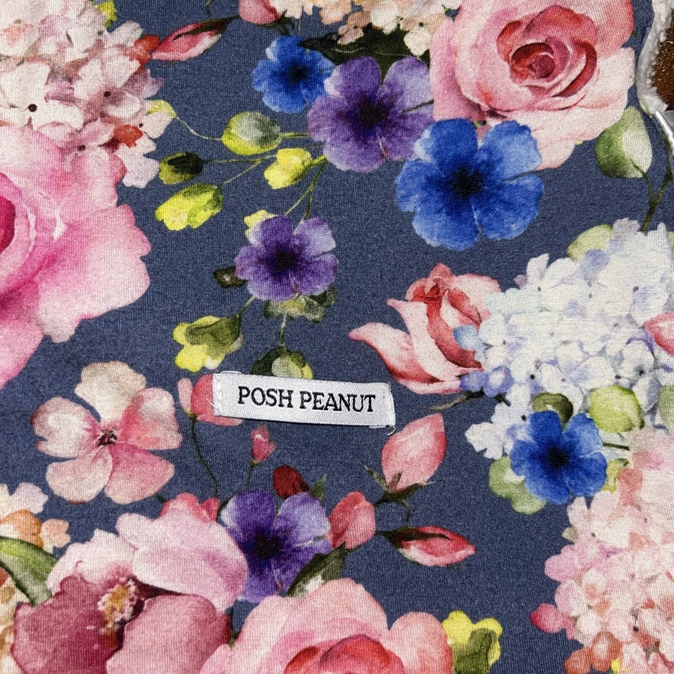 "Manta de bebé de bambú Posh Peanut rosas florales, rosa y púrpura Sherpa 40"" X 58""" Foto 3 de 4