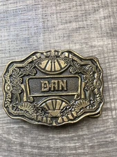 Vintage Oden Inc Belt Buckle Brass Floral