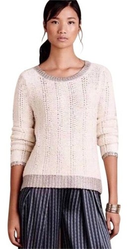 MOTH by Anthropologie Ivory Cable Knit 