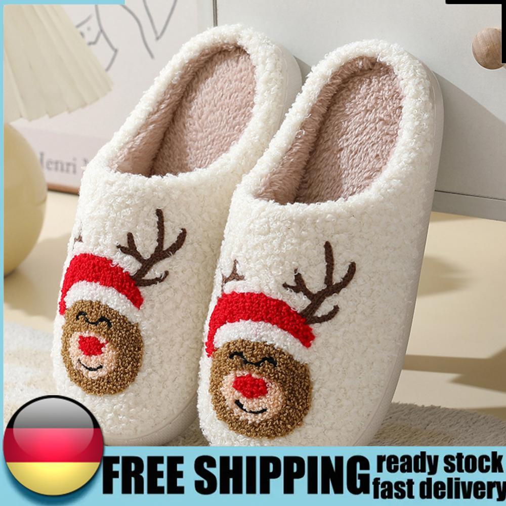 SAOLA Pantofole calde natalizie morbide alce interno scarpe sfocate suola spessa per inverno interno