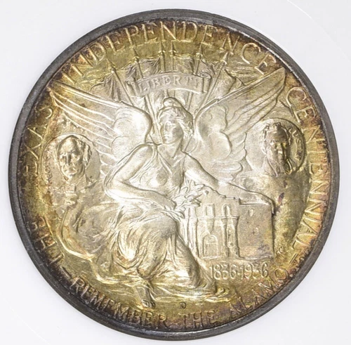 1937-D Texas Centennial Half Dollar NGC MS-65 CAC Old Green Holder Toned