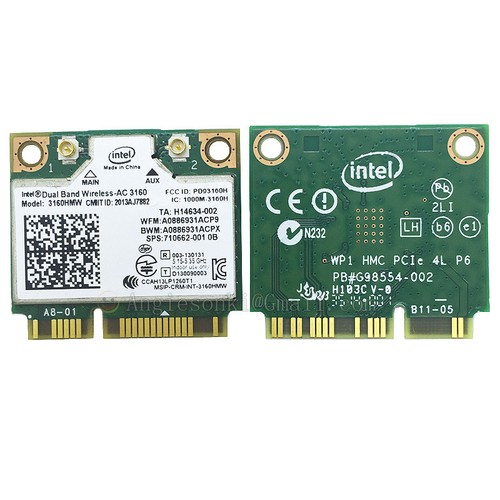 HP COMPAQ 710662-001 Intel Dual Band Wireless 3160 Pcie BT4.0 802.11AC Wifi Card - Picture 7 of 8