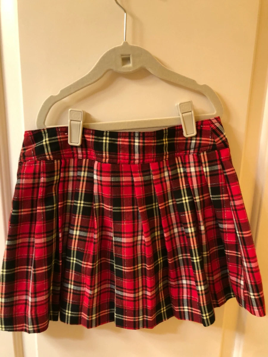 Justice red plaid clearance skirt