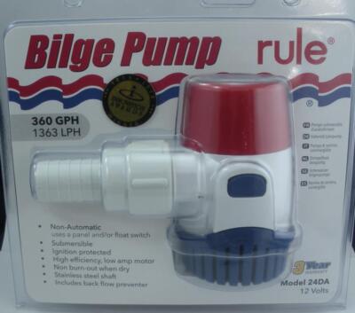 Rule 24DA Bilge Pump 360 GPH 12 Volt
