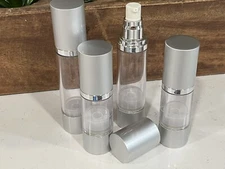 Empty Airless Pump Bottle 4Pcs Travel Lotion Containers Refillable (1 & 1.75 Oz)