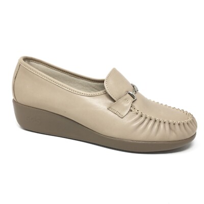 NEW SAS Magical Horsebit Clogs Loafers Shoes Womens Size 10 2E Beige Leather