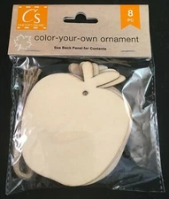 Crafter's Square - Color Your Own Ornament - Apple - Wood Shapes - 8 Pieces