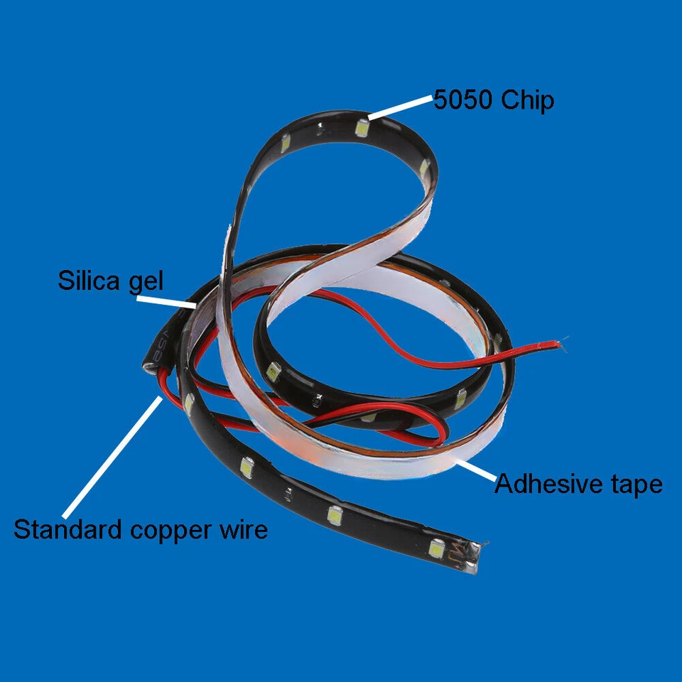 4 30cm 12V Flexible 12SMD Pink Purple LED Strip Light Waterproof Car Boat Motor - Image 4 of 4