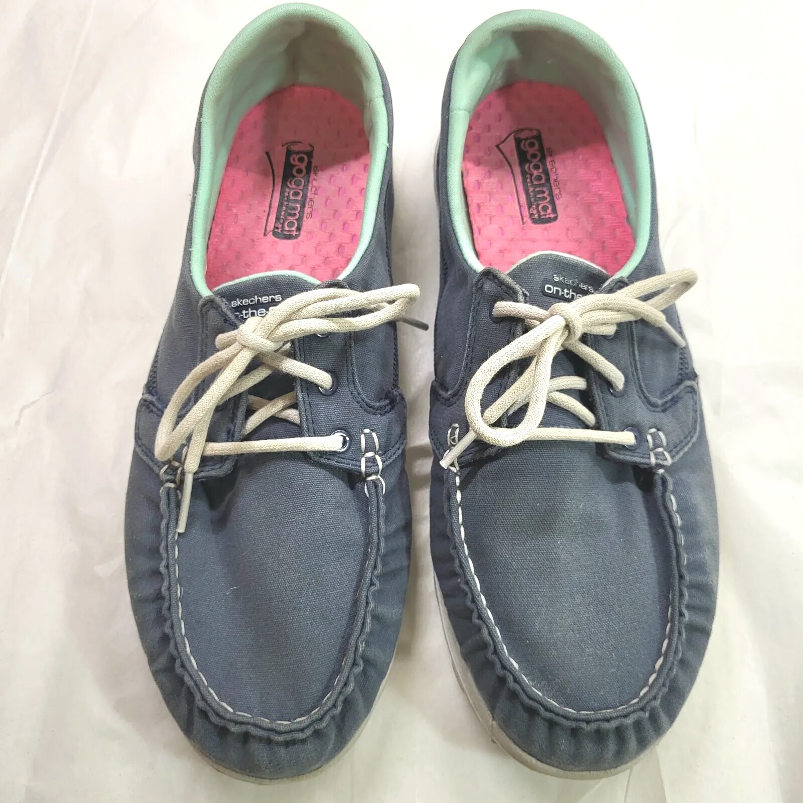 SKECHERS Deck /Walking Shoes, Sneakers, Cushioned, Faded Navy Blue +, Clean-image