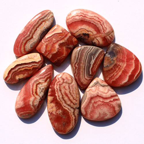 9 Pcs Natural Argentina Rhodochrosite Top Grade 18mm-32mm Cabochon Gemstones Lot - Picture 6 of 12