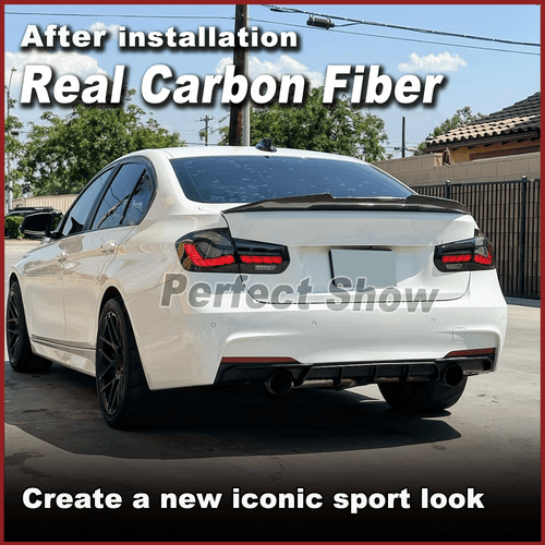 For BMW 3 Series F30 320i F80 M3 2013-18 REAL Carbon Rear Trunk Spoiler Wing Lip - Picture 3 of 10
