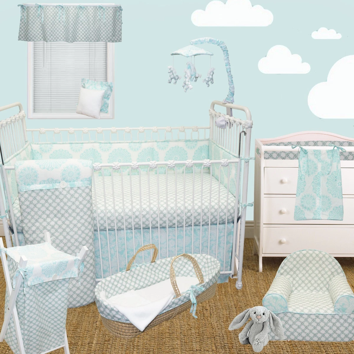 Baby blue best sale crib bedding sets