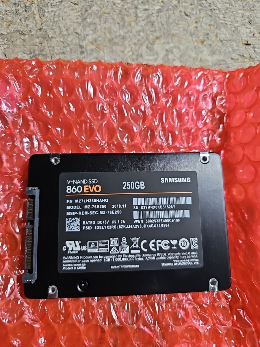 Samsung 860 EVO 250GB SSD MZ-76E250 SATA Solid State Drive
