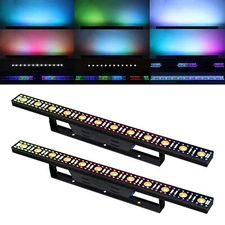 2PCS 100W RGB LED Stage Wash Light Bar DMX Linear DJ Party Light Warm Cool White