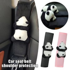 1/2PC Cute Panda Car Safety Belt Cover Auto Shoulder Strap Pad Cover Protection.
