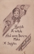 Smile A While and Soon There's Miles of Smiles Posted VTG Divided Back Postcard