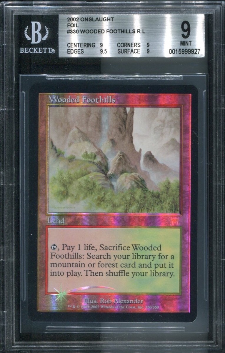 Wooded Foothills Onslaught Foil Gem Mint MTG BGS 9 magic the