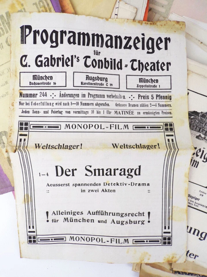 Konvolut Mannheim Theater Programme Plakate Aushänge um 1910 - Bild 3 von 4