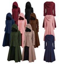 Halloween Gown Hooded Cloak Punk Gothic Masquerade Knight Vampire Cosplay S-5xl