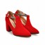 thumbnail 13 - Glam Ladies Pointy Toe Block Heels Solid Knitting Buckle Strap Faux Suede Shoes