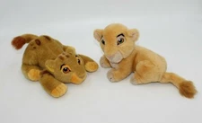 Lot of 2 Vintage Mattel Disney Plush Nala Baby Simba Lion King Stuffed Toy 10”