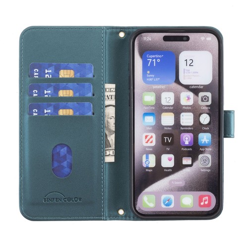 Grid Leather Wallet Phone Case For iPhone 16 15 14 13 12 11 Pro Max XR XS 6 7 8 - Picture 7 of 14
