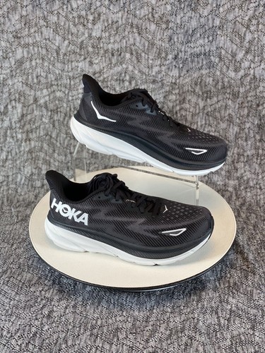 Hoka Clifton 9 Running Shoes Women's Size 9.5 Wide Black / White - Picture 2 of 9