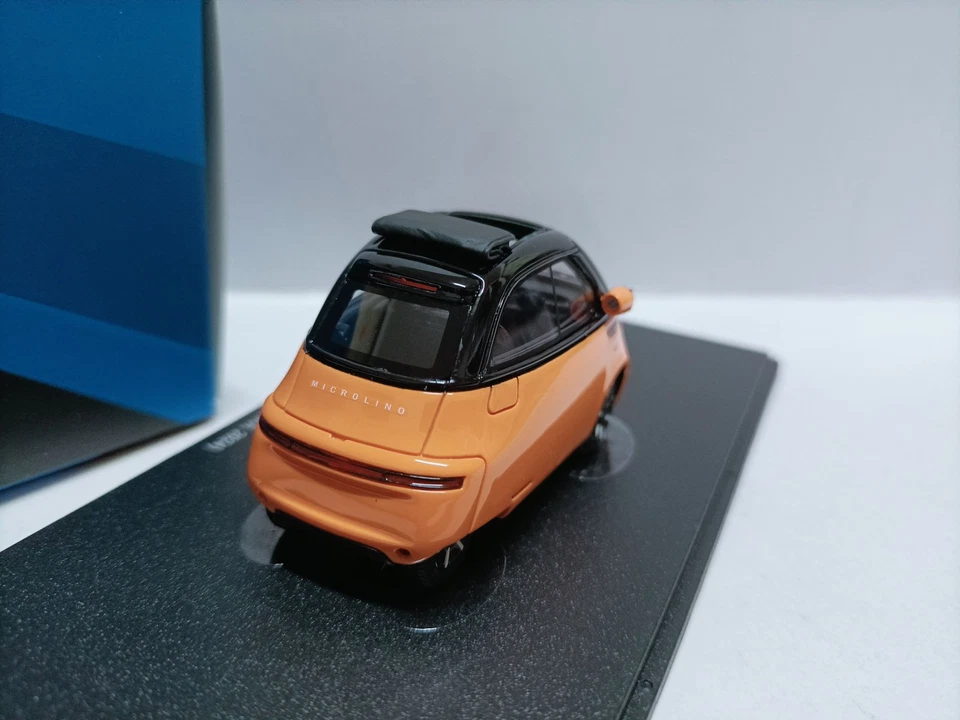 Autocult 1:43 BMW Egg Microlino Urbano Naranja y Negro Pequeña Hamburguesa Coche Modelo Foto 3 de 4