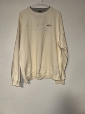 Greg Norman Ivory Crew Neck Pullover Sweatshirt Shark Logo Men's Size L