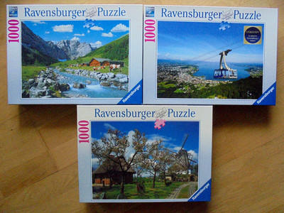 Konvolut von 3 Ravensburger Puzzle  - alle 1000 Teile - vollständig - siehe Text
