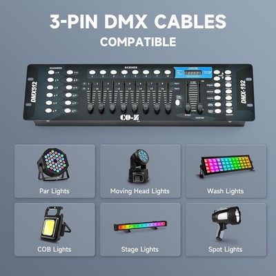 CO-Z 192 DMX 512 Stage DJ Light Controller Lighting Mixer