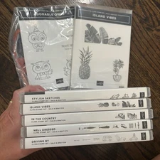 Stampin' Up SEVEN Cling Stamp Sets Retired Sale-a-bration