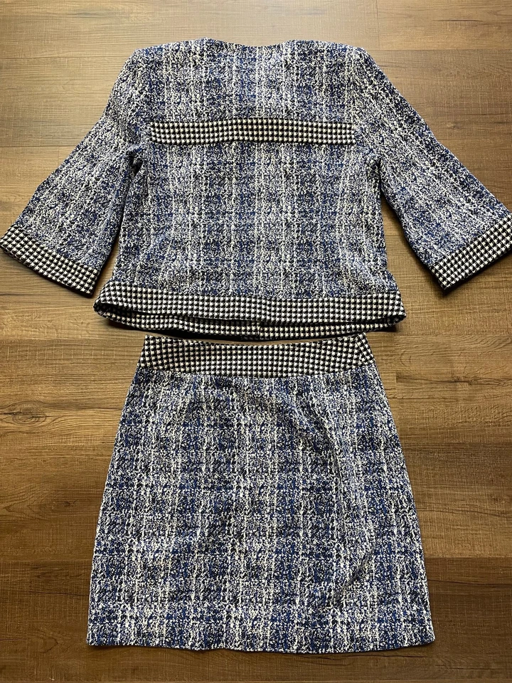 Conjunto de falda y blazer de tweed para mujer Cabi (M/6) Foto 2 de 4