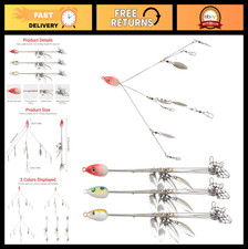 5 Arm Alabama Umbrella Rigs - 3 Pack Fishing Lure Kit for Bass, Trout & Salmon -