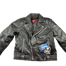 Alpha Cycle Gear Jacket Mens Large Leather Motorcycle YKK Zips CE Protectors 883