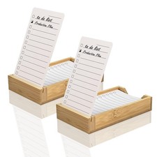 2 Pack Daily To Do List Planner, Daily ToDo Checklist Cards and Bamboo Stand,...