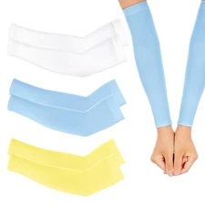 3Pairs Kids Arm Sleeves Thinly UV Sun Protection Cooling Arm Cover Compression 