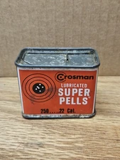 Vintage Crossman Super Pells 22 caliber Tin about 3/4 full (w15)