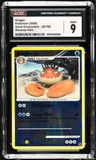 Kingler 20/106 2008 Pokémon Great Encounters Reverse Holo Rev Foil CGC 9 on eBay
