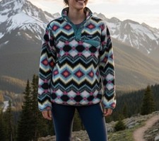 PATAGONIA Synchilla Snap-T Aztec print fleece pullover YOUTH SIZE XXL 16-18