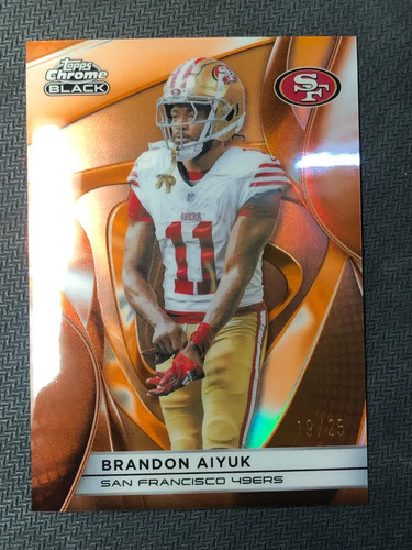 2025 Topps Chrome Black Orange Refractor #90 Brandon Aiyuk /25 YT92