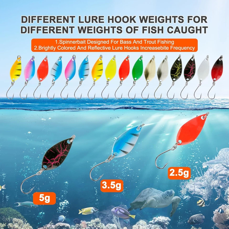 Esche Artificiali Spinning 16 Pezzi Trota Multicolore Cucchiaini Pesca Spoon Tro - Immagine 4 di 4