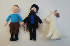 TinTin TY Beanie Set. Tin Tin Captain Haddock Snowy Dog 2011 New With Tags