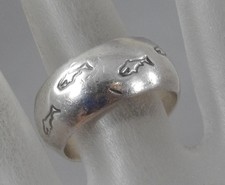 Vintage Sterling Silver Unique School of Fish Band Ring Size 6 1/2 925 F1895