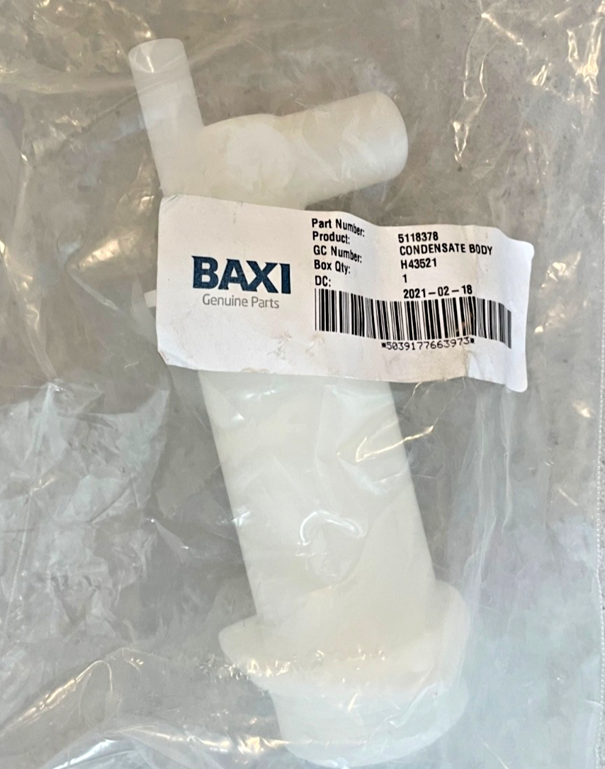 Baxi Platinum Duotec Combi 24 28 33 40 HE Condensate Trap Siphon Body 5118378