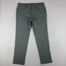 Lululemon ABC Pants Mens 35x32 Green-ish Gray Slim Performance Tech Golf Chino