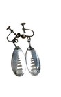 Vintage Japanese Pagoda Crystal Earrings Intaglio Screw Back Drop Earrings — photo 1
