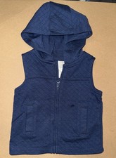 Just One You By Carters Baby Unisex Vest With Hoodie Navy Blue - 6 Months